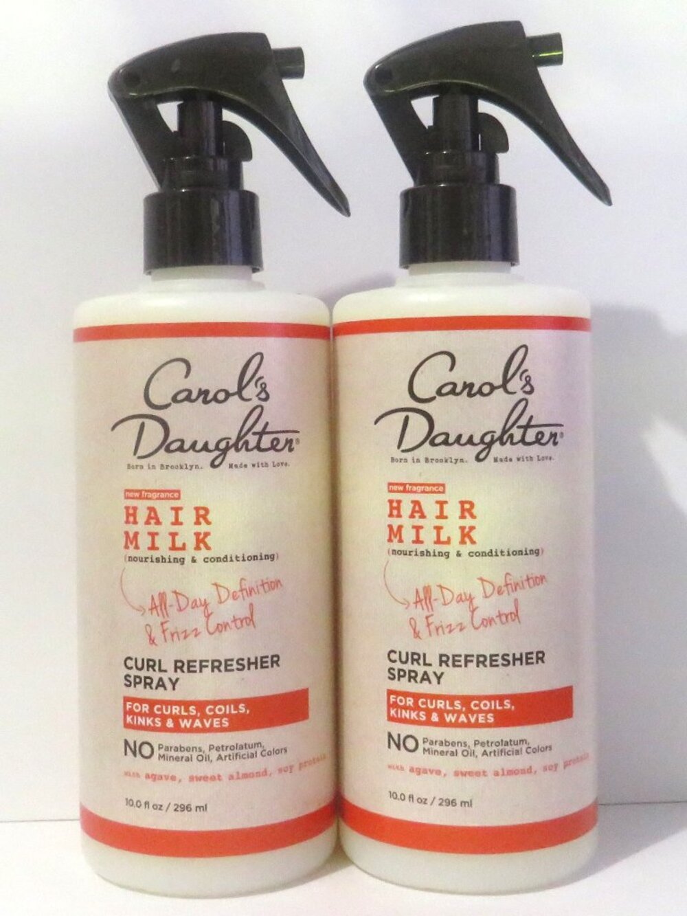 CAROL'S DAUGHTER HAIR MILK CURL REFRESHER SPRAY 10 OZ 2PC LOT
